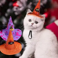 Halloween Dog Hats Pumpkin Pattern Spider Web Wizard Creative Pet Dog Party Decorate Bat Costume for Small Dog Cat Supplies