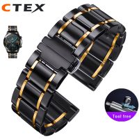 Ceramic strap Watch Band Strap For Samsung Galaxy 3 Watch 42 46mm GEAR S3 Active2 Classic quick release for Huawei GT 20mm 22mm