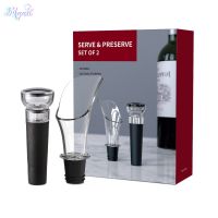 Red Wine Retain Freshness Bottle Stopper Pourer Set Preserver Sealer Plug Air Pump Stopper Sealer Plug Tools Wine Vacuum Stopper Bar Wine Tools