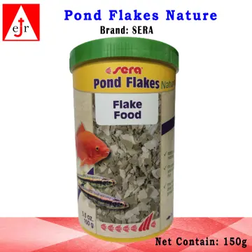 BIG BOTTLE Sera Fish FOOD: FLAKES for Pond/Aquarium Small Fish 1000ml (ff) Pond  Fish Food Pond Flakes Flake Food