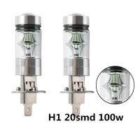 [ANYA Auto Parts] 2Pcs 100W H1 H3 LED หมอกไฟหน้า20SMD 10000LM สีขาว6000K ไฟหน้ารถอุปกรณ์เสริมหลอดไฟ12/24V โคมไฟ