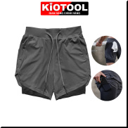 Quần chạy bộ nam Kiotool 2 lớp thoáng khí, thấm hút mồ hôi và khô nhanh