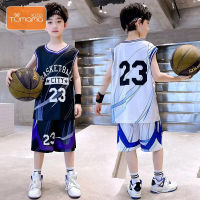 Tumama เด็กชายชุดบาสเก็ตบอลชุดแขนกุดเด็ก Gradient James 23 Jersey Junior Quick-Drying ชุดฝึกซ้อม