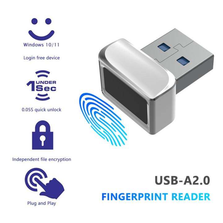 โมดูลปลดล็อคลายนิ้วมือ-usb-โลหะผสมสังกะสีเครื่องสแกนล็อกปลดล็อกขนาดเล็กปลอดภัยหลายภาษาใช้งานสะดวกพกพาได้สำหรับแล็ปท็อปพีซี