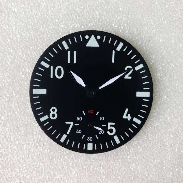 38-8mm-watch-dial-green-luminous-watch-accessories-repair-parts-for-swiss-eta-6498-seagull-st3620-movement