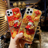 God of Wealth case for IPhone 1211 pro max phone cover ip XS XR Max 3D Handmade for 78 6s plus Epoxy shell China red Womens