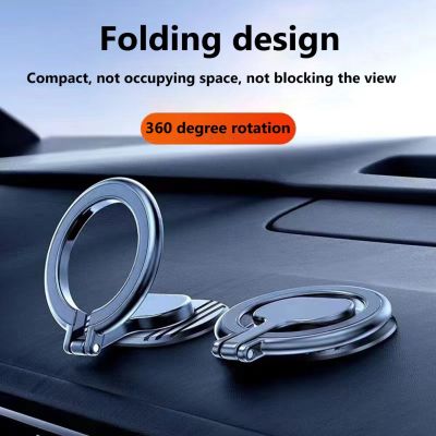 Magnetic Ring Phone Holder in Car Steering Wheel Magsafe Attachable Folding Bracket 360° Rotatable for iPhone 14 13 12 Pro Max