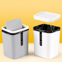 Long Barrel Plastic Trash Can Office Supplies Shake Cover Desktop Garbage Can For Kitchen Mini Office Table Bedroom Dustbins