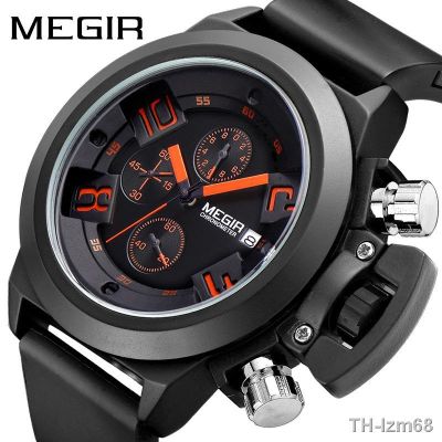 ⌚ นาฬิกา Megs MEGIR multi-function man watches sports silicone waterproof calendar quartz watch 2002