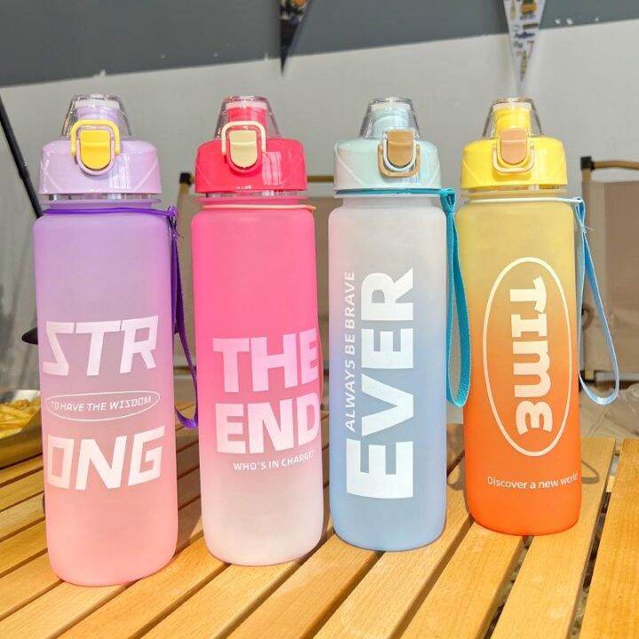 1Liter Water Bottle 1L Jumbo Pastel Sports Tumbler with Time Marker ...