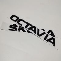 2Pcs/Lot OCTAVIA Nameplate Sticker Tailage Rear Sticker For SKODA OCTAVIA A2 A3 2 3 A5 A6 A7 4X4 Car Style Skoda Sticker Black