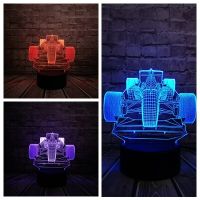 【SALE】 rettceltuter1983 โคมไฟ3D เย็น2018รถแข่ง LED โต๊ะ USB ไฟกลางคืนหลอดไฟหลากสีสวิตช์ลาวาแสง RGB เรืองแสงคริสต์มาสแบบสัมผัสระยะไกล