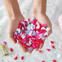 1 Pack 100 Pcs Multicolor Heart Shaped Hand Throwing Artificial Sponge Petals Valentines Day Wedding Decoration Party Supplies Adhesives Tape