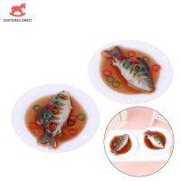 1Pcs Dollhouse Kitchen ised Fish บ้านตุ๊กตาจำลองอาหารจีนรุ่น Dollhouse อาหารอุปกรณ์เสริม Pretend Play Toys