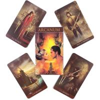 ภาษาอังกฤษเต็มรูปแบบ Arcanum Tarot 78 การ์ดดาดฟ้าลึกลับ Divination Oracle เล่นการ์ดครอบครัว Party Board Game