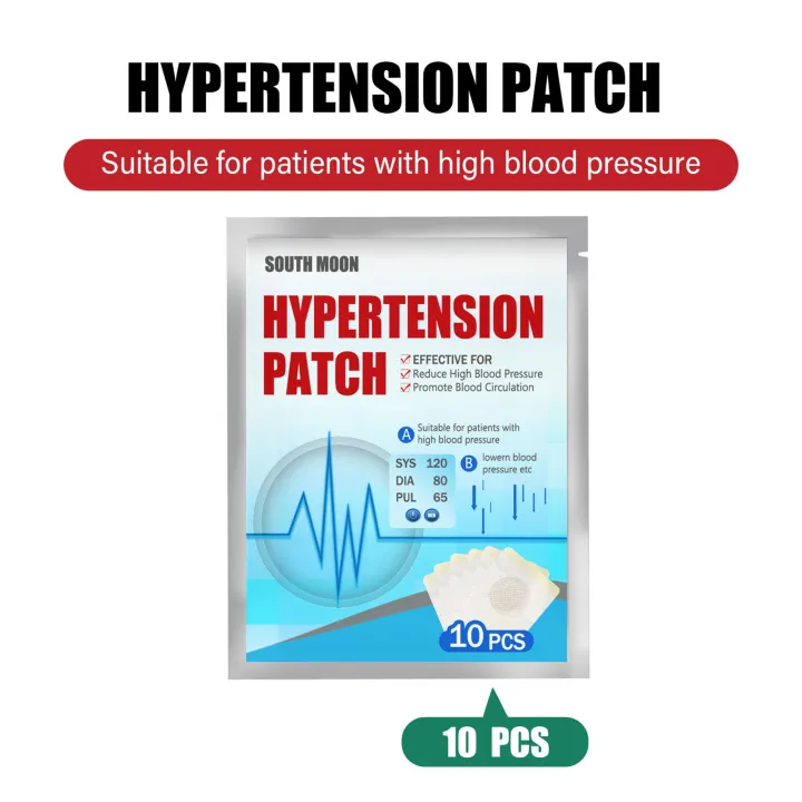 SOUTH MOON 10Pcs Hypertension Patches Herbal Extract Lower Blood Pressure Promote Blood Circulation Health Care
