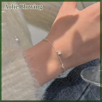 Aolie สร้อยข้อมือรูปหัวใจขนาดเล็กแสดงอารมณ์แฟชั่นสร้อยข้อมือ O CHAIN สำหรับผู้หญิงเครื่องประดับของขวัญวันเกิดงานแต่งงาน