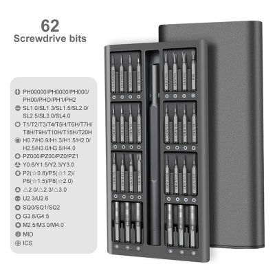 KINDLOV Screwdriver Set 63 In 1 Magnetic Screwdriver Bit Set Precision Phillips Torx Hex Screwdriver Bits Repair Phone PC Tools