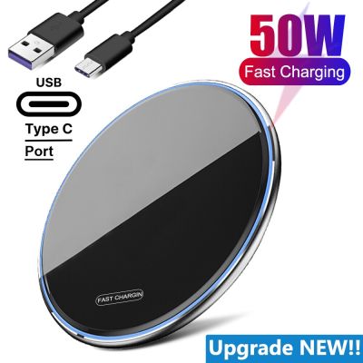 50W Wireless Charger Pad for iPhone 14 13 12 11 Pro Max X Samsung S22 S21 Xiaomi Phone Chargers Induction Fast Charging Station