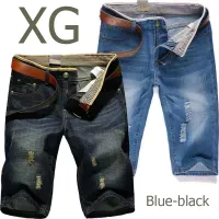 XG | ยีนส์ขาสั้น ผ้ายืดฟอกนิ่ม สีมิดไนด์-สนิมน้ำตาล มีริม 2 สี สีน้ำเงิน สีดำ 2021 new jeans