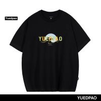 Yuedpao ยอดขาย No.1 รับประกันไม่ย้วย 2 ปี ผ้านุ่ม เสื้อยืดเปล่า เสื้อยืด Oversize Black tsunami coiorful print