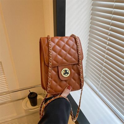 [COD] This years popular fashion simple rhombic embroidery thread chain bag womens 2023 spring and summer new shoulder mobile phone