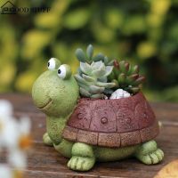 【Ready Stock】 ✠∋ D50 Mini Tortoise Flower Pot Balcony Garden Plant Planter Animal Garden Decor