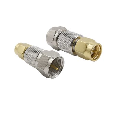 SMA Plug to F Type Plug M/M Antenna Auto Radio Adapter F TV Plug Male to SMA Male RF Coaxial Connector Straight Electrical Connectors