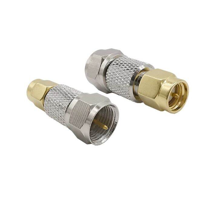 sma-plug-to-f-type-plug-m-m-antenna-auto-radio-adapter-f-tv-plug-male-to-sma-male-rf-coaxial-connector-straight-electrical-connectors