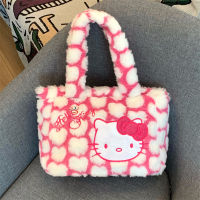 Kawaii Hello Y2k Plush Bag Anime Sanrio Plushie Backpack 산리오 Cartoon Heltty Handbag High Capacity Lolita Girls Gifts