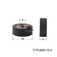 มู่เล่ย์ TYPU693x10x4mm โพลียูรีเทนแบบแบน ID3 OD10 TPU,ลูกรอกล้อ BK โปร่งใส1ชิ้นพร้อมสกรู304ตัว