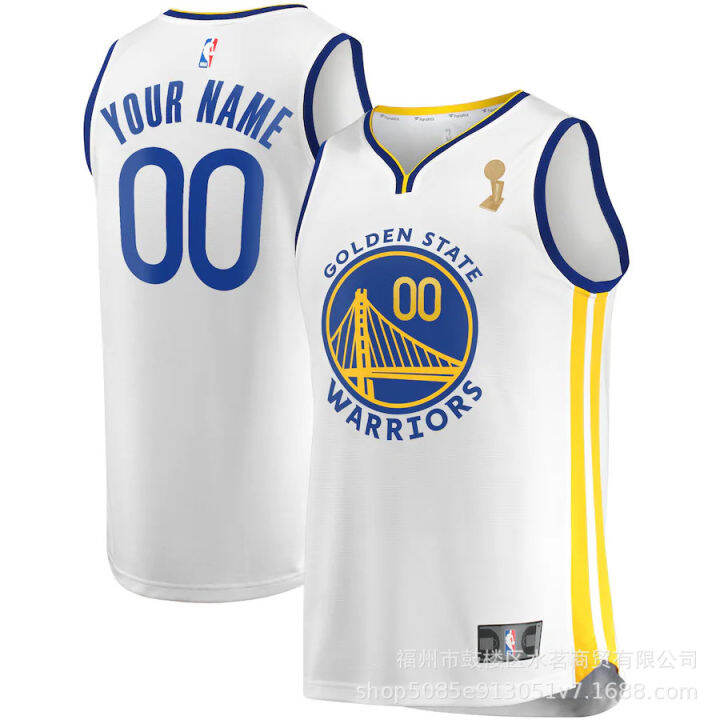 เสื้อเจอร์ซีย์บาสเก็ตบอล-nba-22-23-golden-state-ผู้ชายลายนักรบคลั่งเข้ารอบชิงชนะเลิศสีขาว