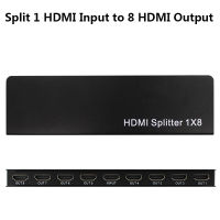 【Sleek】 HDMI 1X8 1 In To 8 Out 1X8 HDMI Splitter Converter แยกจอแสดงผลสำหรับ DVD PS3 Xbox HDTV 4K พร้อม Power Adapter