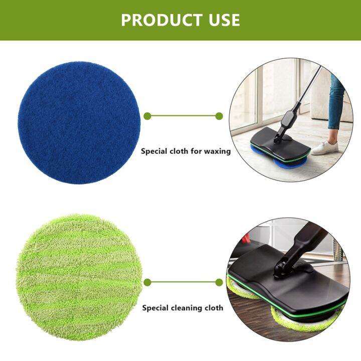 replacement-pad-for-cordless-electric-rotary-mop-sweeper-wireless-electric-rotary-mop-replacement-scrubber-pad-including-8-microfiber-mats-and-8-indoor-use-gaskets