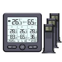 Weather Station Indoor/Outdoor Wireless Sensors Digital Thermometer Hygrometer LED LCD Display Thermometer With 3 Remote Sensors