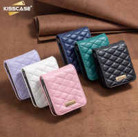 KISSCASE เคสหนังติดเพชรสำหรับ Samsung Galaxy Z Flip 5 4 3 5G ผิว Flip5 Flip4ป้องกันการเคาะฝาครอบป้องกันรู้สึกฝาปิดโทรศัพท์หนังเพรียวบาง