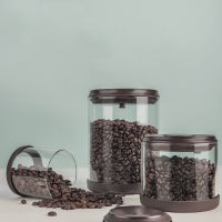 【LZ】▨✘✔  Garrafas de armazenamento de grãos de café vidro transparente selado à prova de umidade alimentos recipiente frasco de armazenamento com válvula de escape