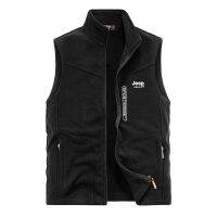 JEEP SPIRIT ฤดูใบไม้ร่วงและฤดูหนาวใหม่ขนาดใหญ่ผู้ชาย Polar Fleece Vest Casual Fleece Warm Vest Vest Jacket Top828