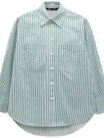 Zaraˉ poplin shirt top new womens casual all-match striped loose long-sleeved shirt 2593835 063