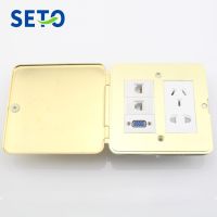 SeTo Flip Cover Type Floor Socket RJ45 Cat5e + RJ11 Cat3 + VGA + Five Hole Power Socket Wall Plate Keystone  Receptacle