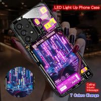 Nana Ko Electronon】เคสด้านหลังที่เป็นกระจกนิรภัยเรืองแสงแนวพังค์สำหรับ Huawei Mate 50 40 30 Pro P50 P60 P40 P30 Nova 10 9 8 7ไฟ LED เคสโทรศัพท์ขึ้นไป