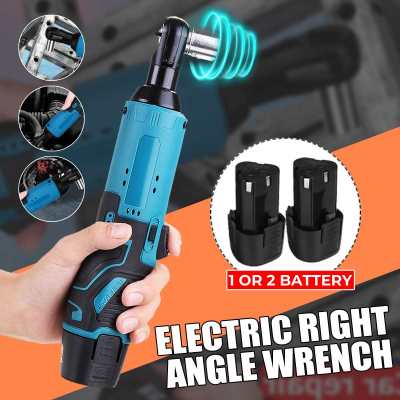 12V Electric Wrench 57N.m Right Angle Wrench 38" Cordless Ratchet Rechargeable Scaffolding Tools with Charger Kit