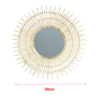 Rattan Dressing Mirror Innovative Art Decoration Round Makeup Mirrors Photo Prop 2XPE