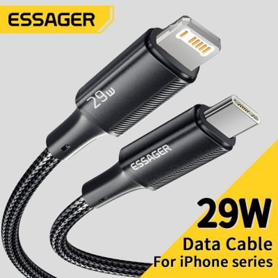 Chaunceybi Essager USB C Cable iPhone 14 13 12 Xs 8 iPad Macbook Wire 29W Fast Charging Type To Lighting Data Cord