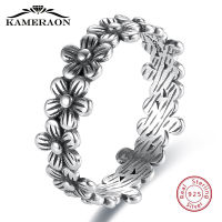 925 Silver Small Daisies Ring For Women Flower Vintage Processing Real Sterling Silver Boho Accessories Minimalism Jewelry2023