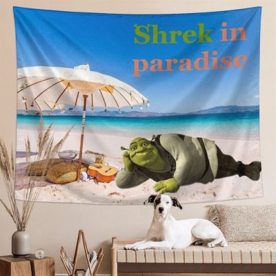 【CW】⊕♛✷  Meme Tapestry Shrek Wall Hanging Poster Backdrop Decorations for Bedroom Room College Dorm