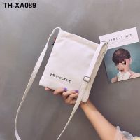 ☃™ Small mobile phone packages female the new 2019 contracted cloth art bag zero mini inclined shoulder bag