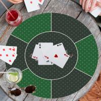 23x23in Round Poker Mat 23x23in Round Poker Mat For Texas Holdem Poker Topper For Tables Folding Portable Poker Table Top For Poker Games Blackjack Casino popular