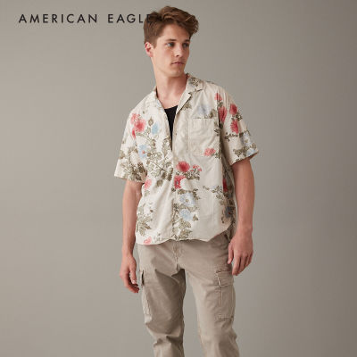 American Eagle Tropical Button-Up Poolside Shirt เสื้อเชิ้ต ผู้ชาย (NMSH 015-6045-106)