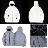 Reflective Jacket Plain Design Waterproof Windbreaker Motor Cycling Running Night Safety Jaket Pantul Cahaya Men Women